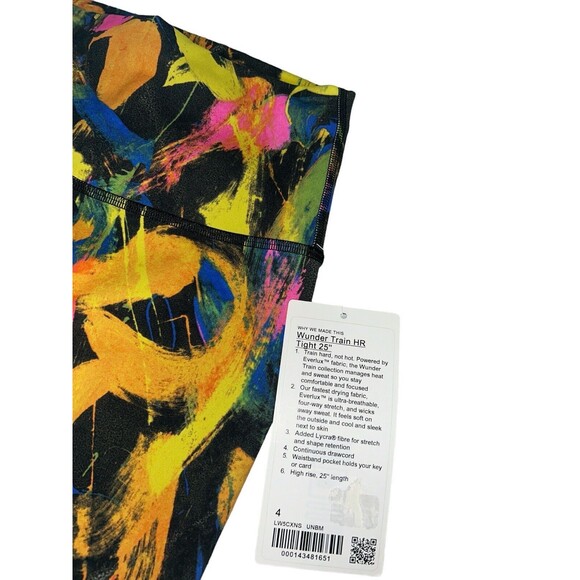 Women's Lululemon Wunder Train HR Crop 25" Sz 4 Multicolor (B13) - Picture 2 of 5